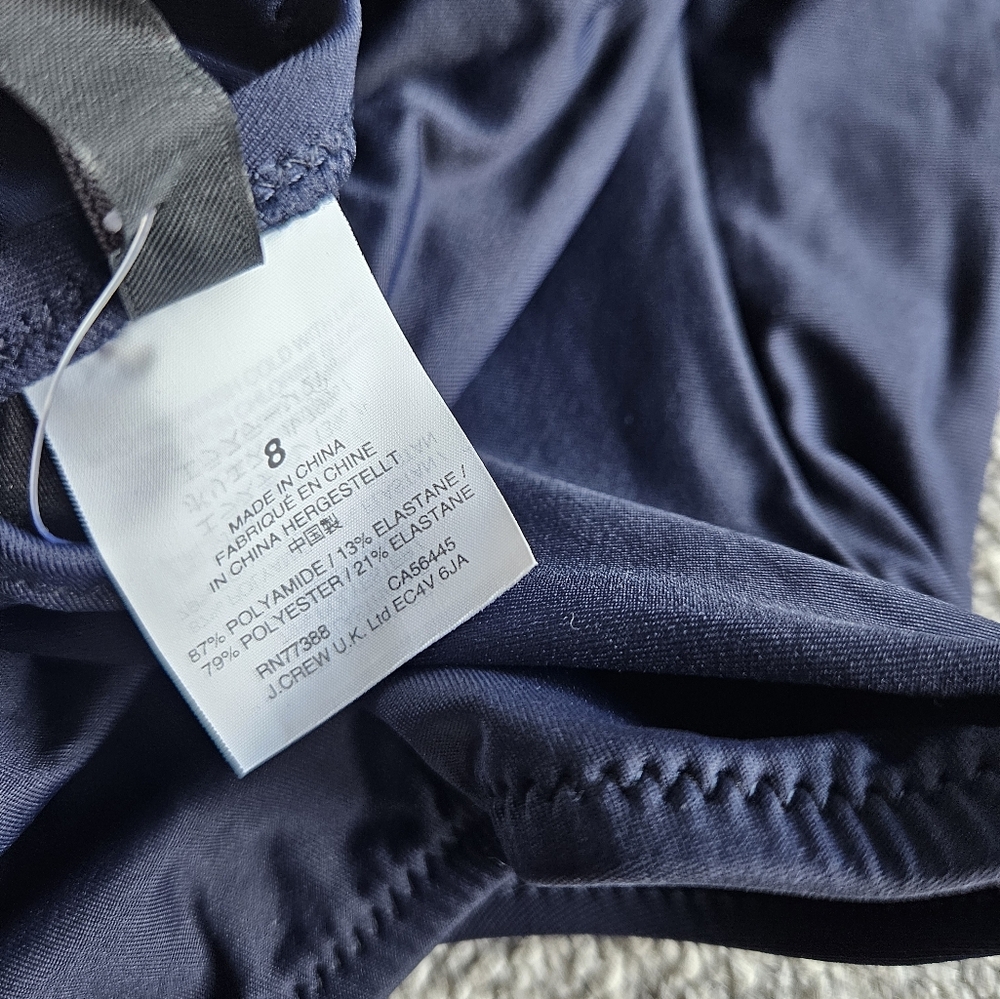 J.Crew plunging scoopneck swimsuit, 8, blue - Picture 4 of 5